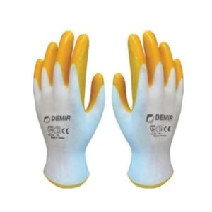 DEMIR 48 Çift İş Eldiveni Otomotiv Montaj Tarım Sanayi İnşaat Nitril Eldiven (10 Numara)