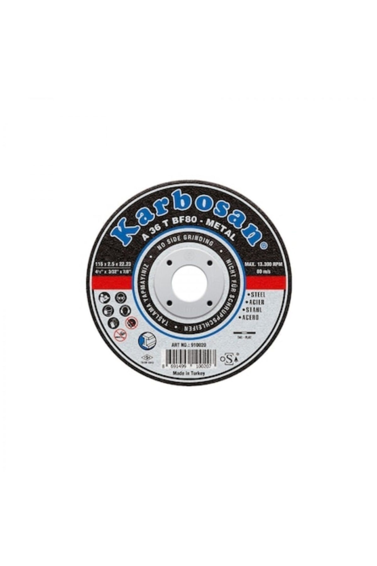 KARBOSAN 180x3.0x22.23m Metal Kesme Taşı 910040