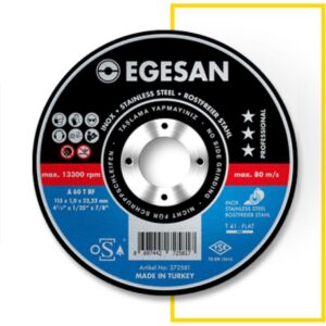EGESAN 115X1.0X22 Metal Kesici Disk Inox ProSerisi (25ADET)